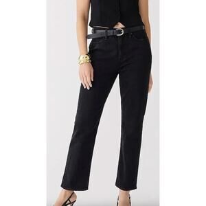 J.Crew Classic Straight Jean Washed Black Stretch High Rise Organic US 31 NWT